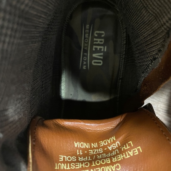 Crevo Men’s Camden Leather Boots Memory Foam Soles - Picture 10 of 10